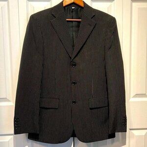 Le Chateau Mens Black Pinstripe Blazer Size 38